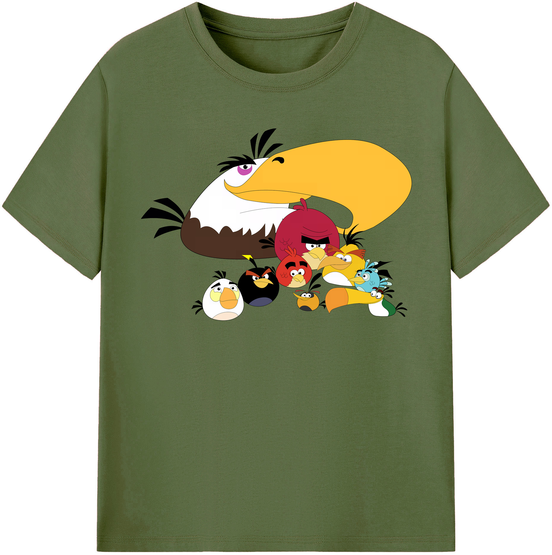 （画像用） Angry Birds アングリーバード 綿100％半袖Tシャツ（フロントプリント）
